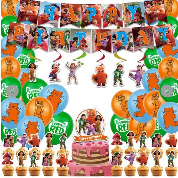 Turning Red Party Supplies, Birthday Party Decorations